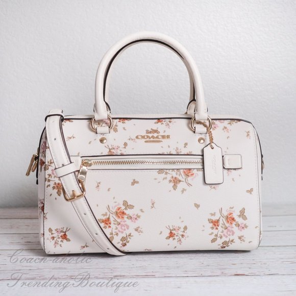Coach Handbags - NWT Coach Rowan Satchel with Rose Bouquet Print
